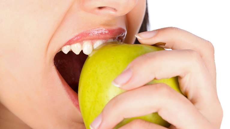 Eating an apple